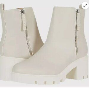 DV Dolce Vita OFF-WHITE Women's Nicola Lug-Sole Booties, US 9.5 M